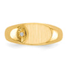 Gold Polished Dimaond Signet Ring