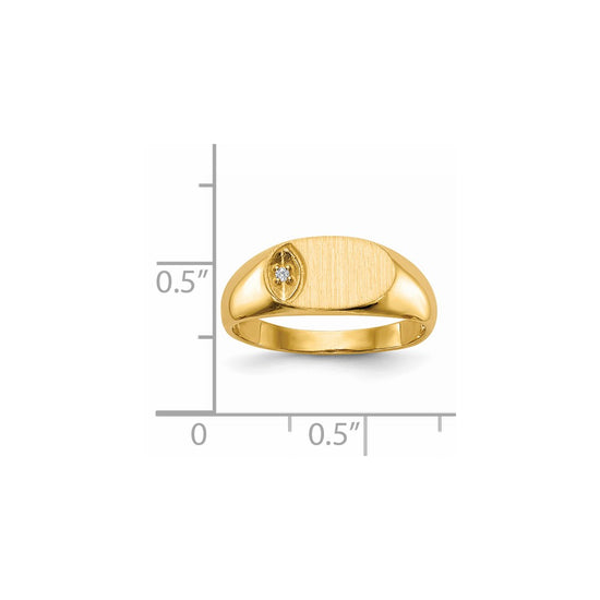 Gold Polished Dimaond Signet Ring