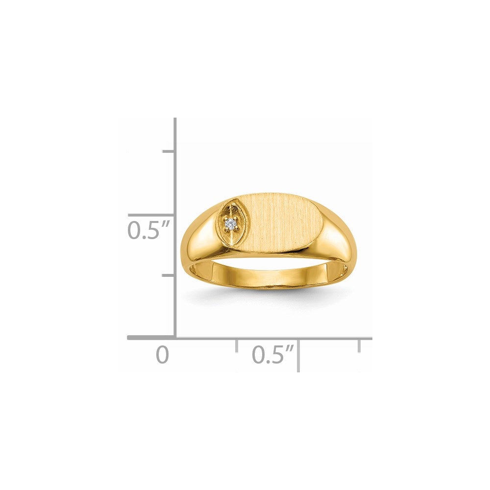 Gold Polished Dimaond Signet Ring