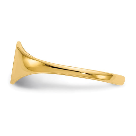 Gold Polished Circle Open Back Signet Ring — 14k Yellow Gold