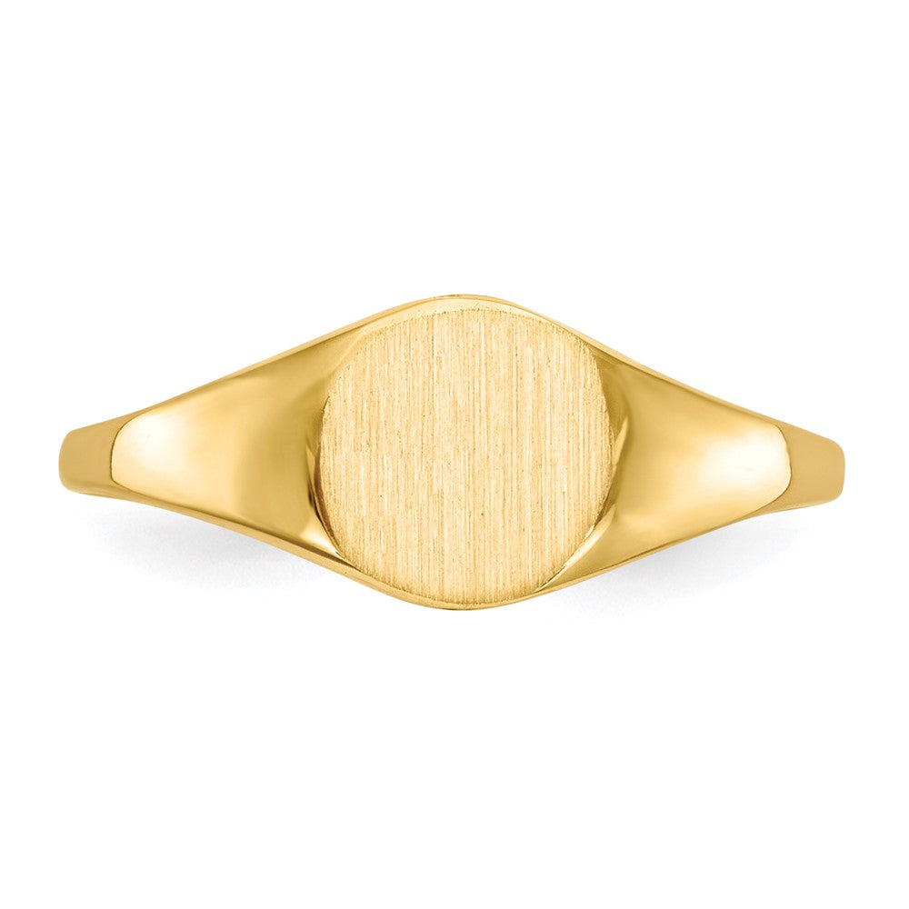 Gold Polished Circle Open Back Signet Ring — 14k Yellow Gold