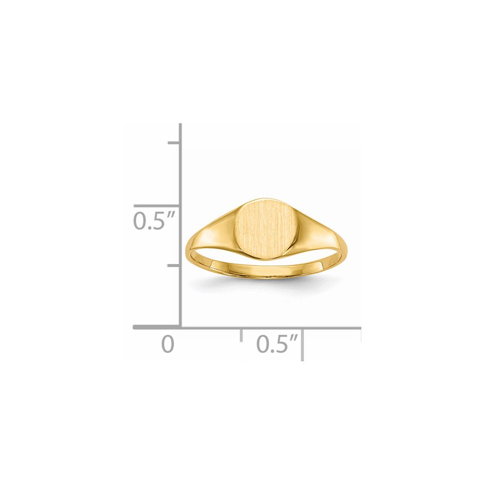 Gold Polished Circle Open Back Signet Ring — 14k Yellow Gold