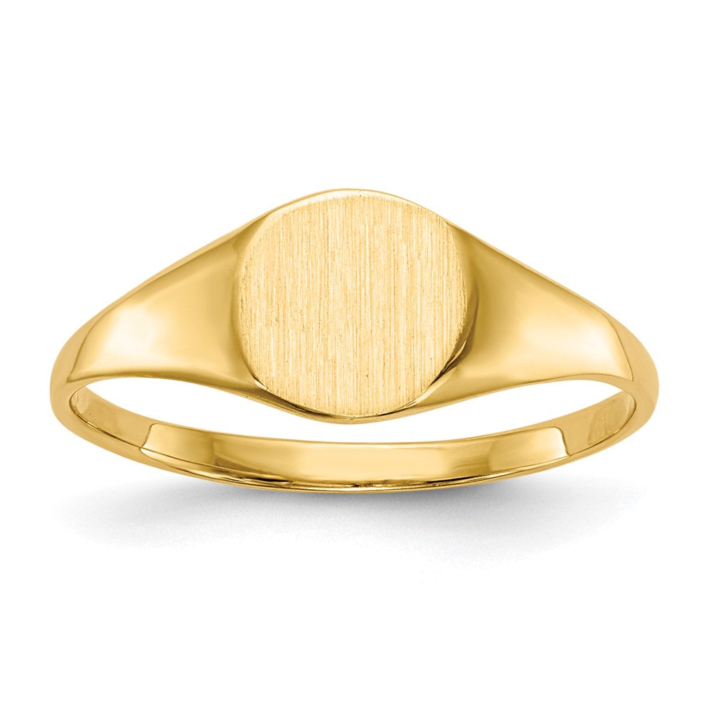 Gold Polished Circle Open Back Signet Ring — 14k Yellow Gold