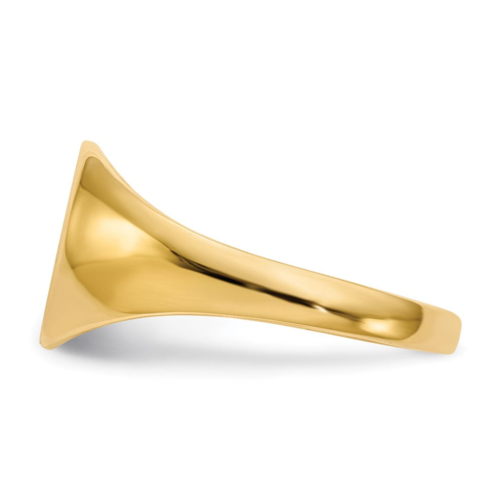 Gold Polished Circle Open Back Signet Ring — 14k Yellow Gold