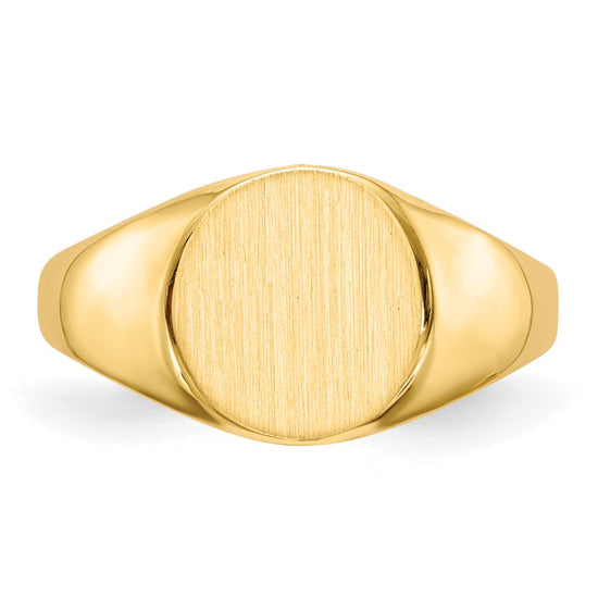 Gold Polished Circle Open Back Signet Ring — 14k Yellow Gold
