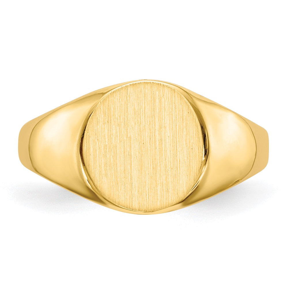 Gold Polished Circle Open Back Signet Ring — 14k Yellow Gold
