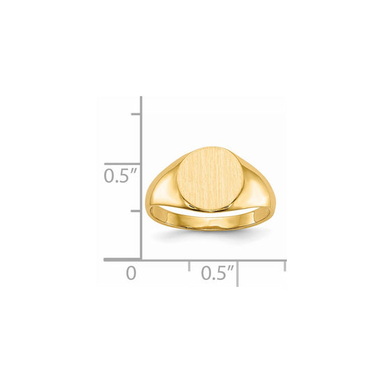 Gold Polished Circle Open Back Signet Ring — 14k Yellow Gold