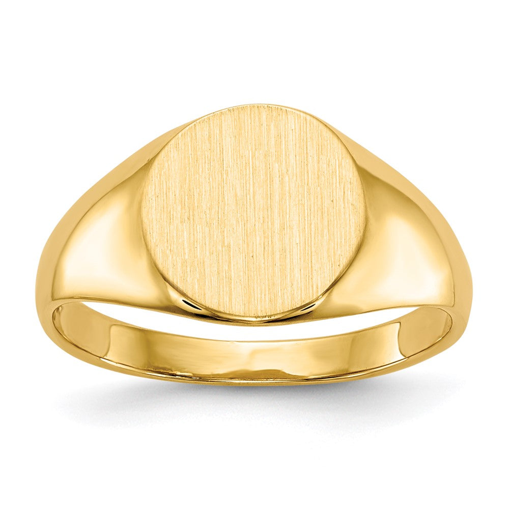 Gold Polished Circle Open Back Signet Ring — 14k Yellow Gold