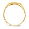 Gold Polished Circle Closed Back Signet Ring — 9.5x10 mm