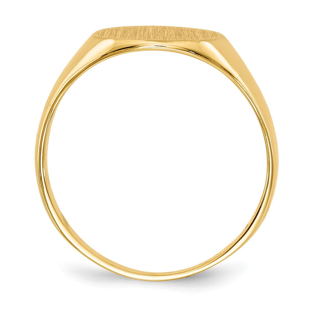 Gold Polished Circle Closed Back Signet Ring — 9.5x10 mm