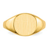 Gold Polished Circle Closed Back Signet Ring — 9.5x10 mm
