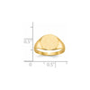 Gold Polished Circle Closed Back Signet Ring — 9.5x10 mm