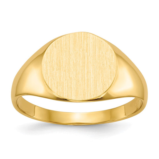 Gold Polished Circle Closed Back Signet Ring
