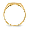 Gold Polished Circle Closed Back Signet Ring — 10.5x11 mm