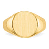 Gold Polished Circle Closed Back Signet Ring — 10.5x11 mm