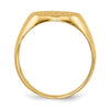 Gold Polished Circle Closed Back Signet Ring — 11.5x12 mm