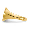 Gold Polished Circle Closed Back Signet Ring — 11.5x12 mm