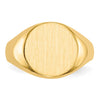 Gold Polished Circle Closed Back Signet Ring — 11.5x12 mm