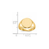 Gold Polished Circle Closed Back Signet Ring — 11.5x12 mm