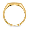 Gold Polished Circle Closed Back Signet Ring — 12.5x13.5 mm