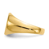 Gold Polished Circle Closed Back Signet Ring — 12.5x13.5 mm