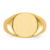 Gold Polished Circle Closed Back Signet Ring — 12.5x13.5 mm