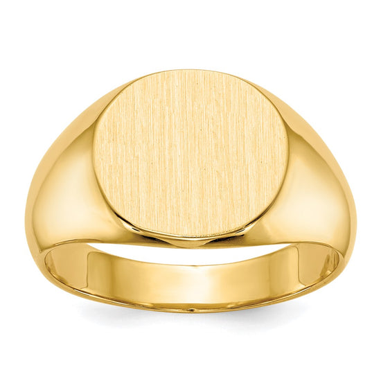 Gold Polished Circle Closed Back Signet Ring
