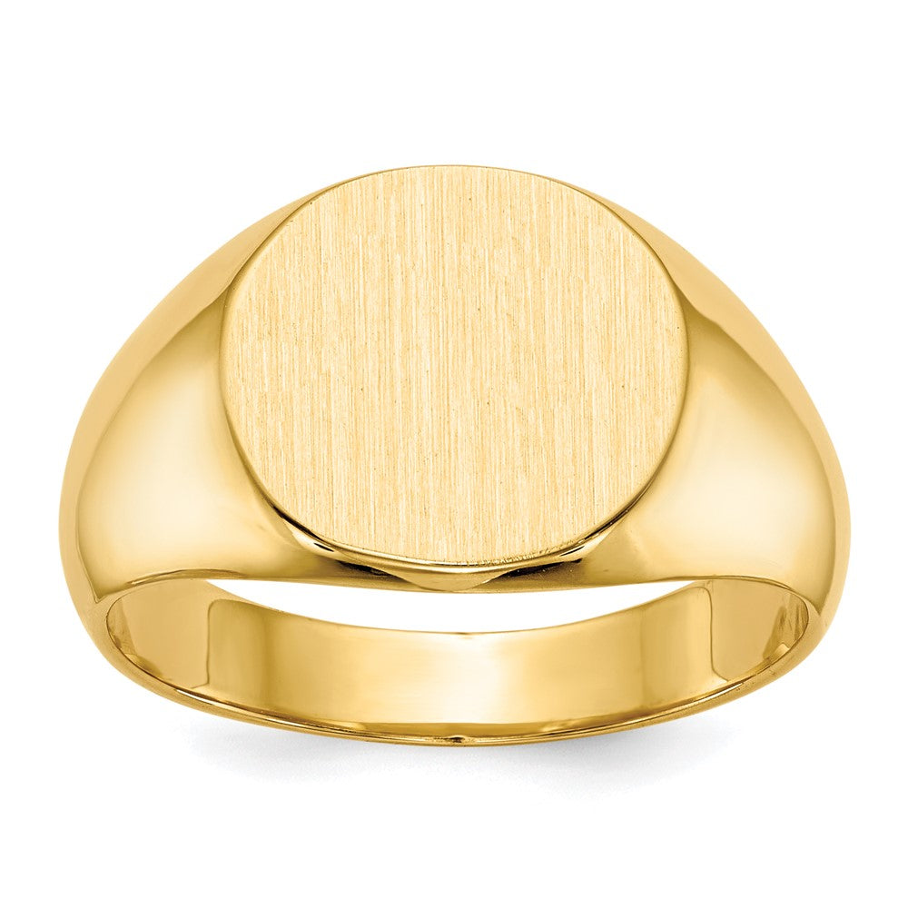 Gold Polished Circle Closed Back Signet Ring