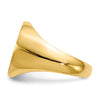 Gold Polished Circle Closed Back Signet Ring — 15x15.5 mm