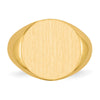 Gold Polished Circle Closed Back Signet Ring — 15x15.5 mm
