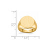 Gold Polished Circle Closed Back Signet Ring — 15x15.5 mm
