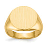 Gold Polished Circle Closed Back Signet Ring — 15x15.5 mm