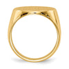 Gold Polished Circle Closed Back Signet Ring — 17x18 mm