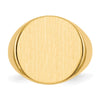 Gold Polished Circle Closed Back Signet Ring — 17x18 mm