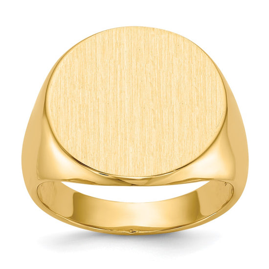 Gold Polished Circle Closed Back Signet Ring