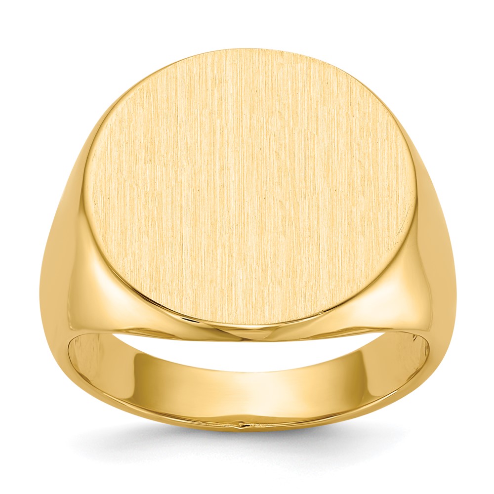 Gold Polished Circle Closed Back Signet Ring