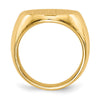 Gold Polished Circle Closed Back Signet Ring — 18x18.5 mm