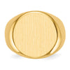 Gold Polished Circle Closed Back Signet Ring — 18x18.5 mm