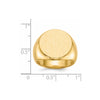 Gold Polished Circle Closed Back Signet Ring — 18x18.5 mm