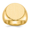 Gold Polished Circle Closed Back Signet Ring — 18x18.5 mm
