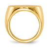 Gold Polished Circle Closed Back Signet Ring — 20.5x21 mm