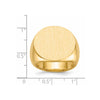 Gold Polished Circle Closed Back Signet Ring — 20.5x21 mm