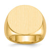 Gold Polished Circle Closed Back Signet Ring — 20.5x21 mm