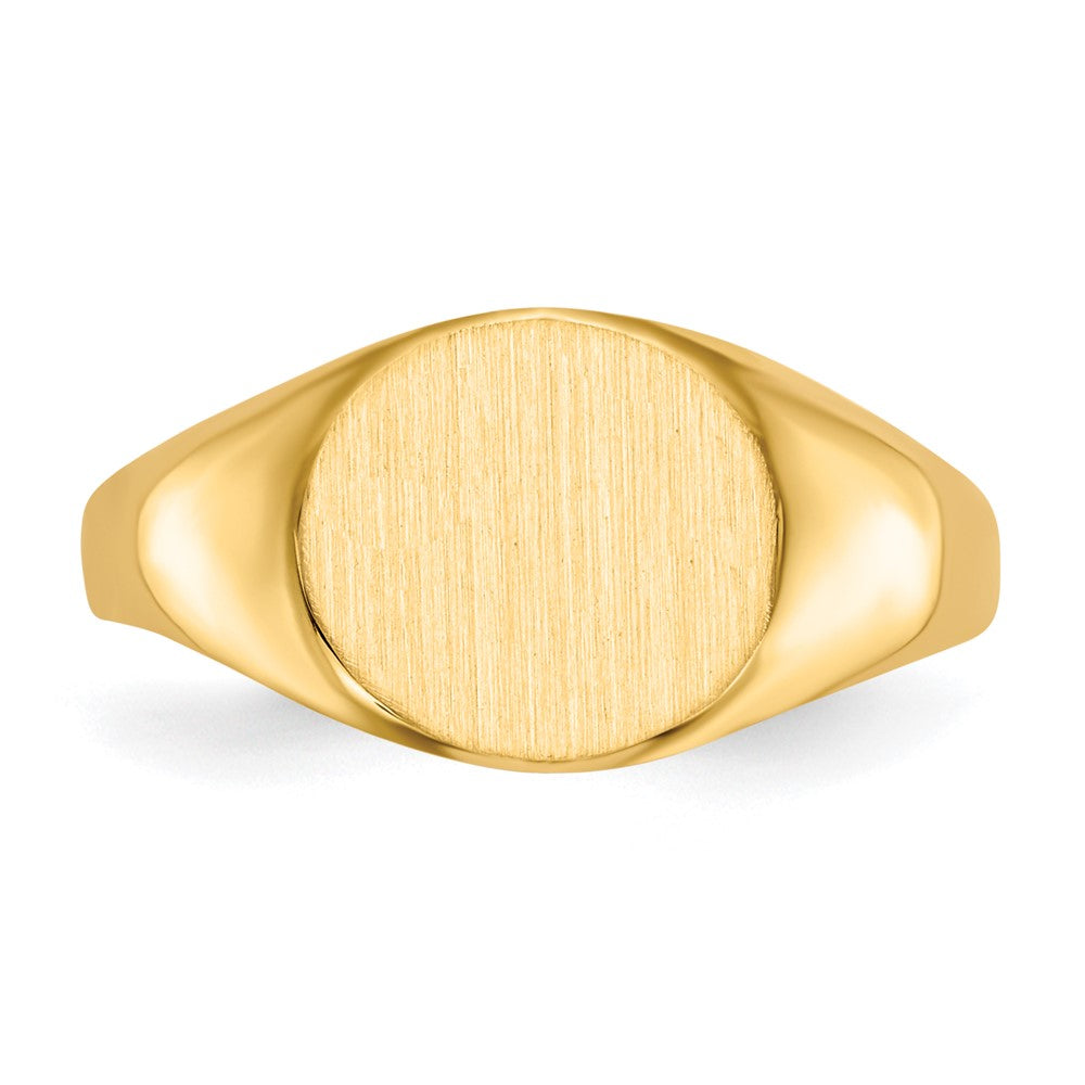 Gold Polished Circle Open Back Signet Ring — 14k Yellow Gold