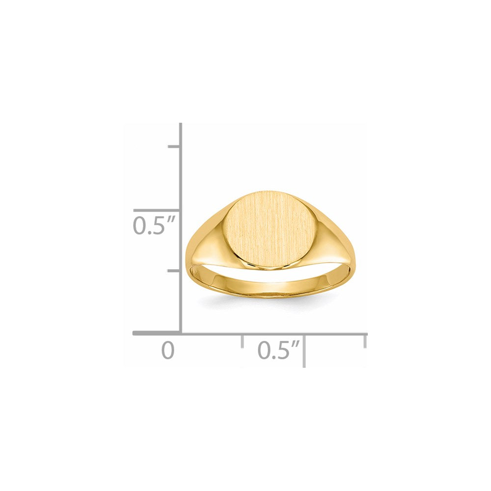 Gold Polished Circle Open Back Signet Ring — 14k Yellow Gold
