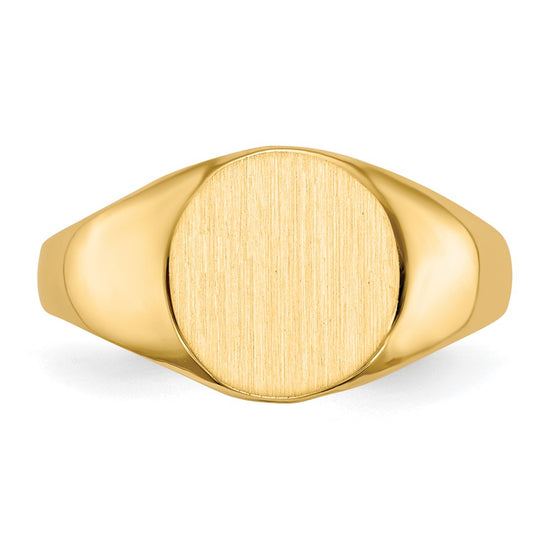 Gold Polished Circle Open Back Signet Ring — 10k Yellow Gold
