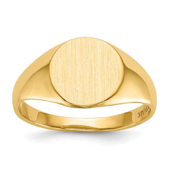 Gold Polished Circle Open Back Signet Ring — 14k Yellow Gold