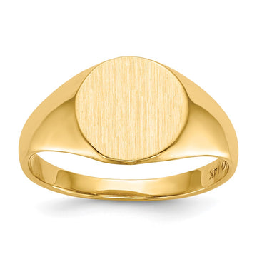 Gold Polished Circle Open Back Signet Ring — 14k Yellow Gold