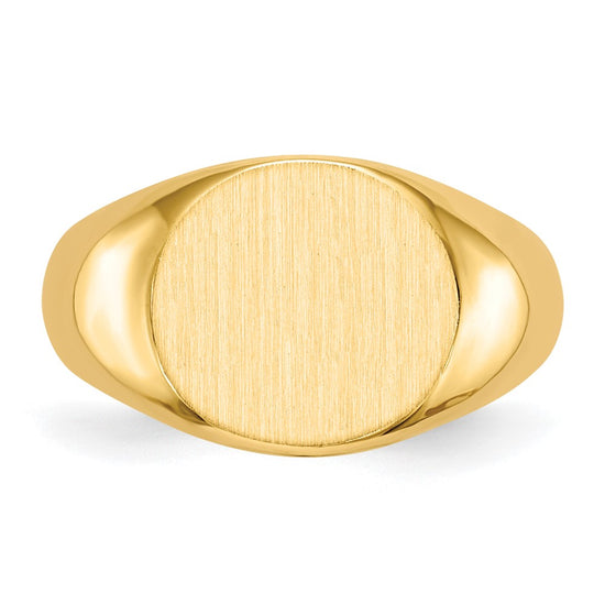 Gold Polished Circle Open Back Signet Ring — 14k Yellow Gold