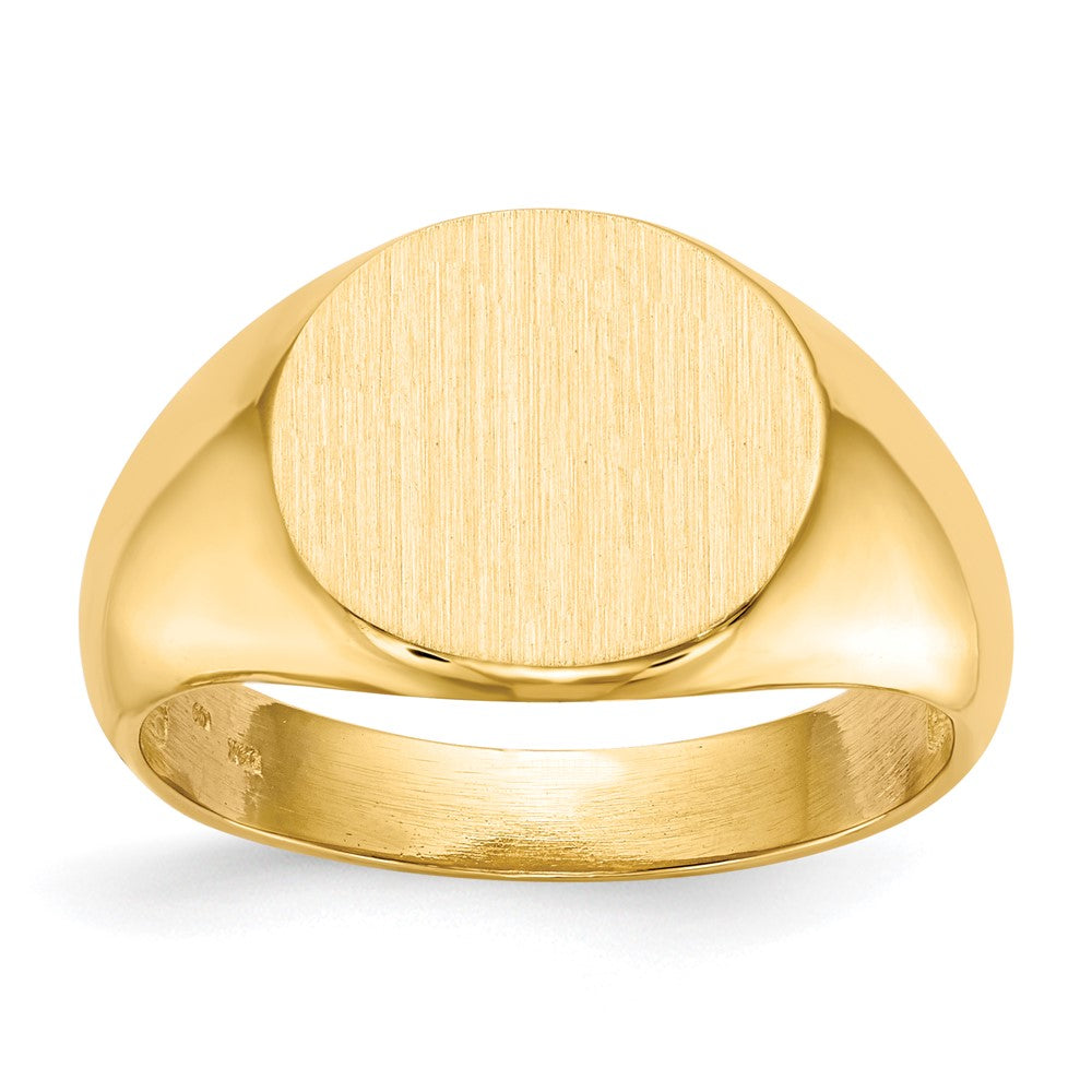Gold Polished Circle Open Back Signet Ring — 14k Yellow Gold